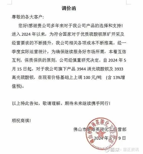 观察丨涨价函接踵而至 5月涂料采购成本指数或出现较大涨幅