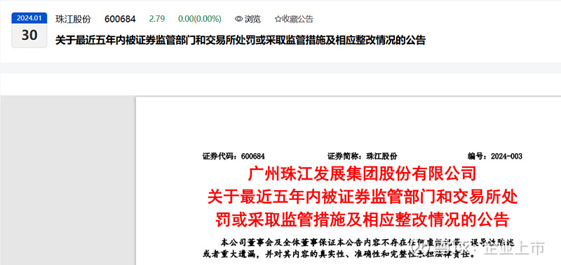 滞纳金3500万《关于对广州珠江实业开发股份有限公司及时任董事会秘书