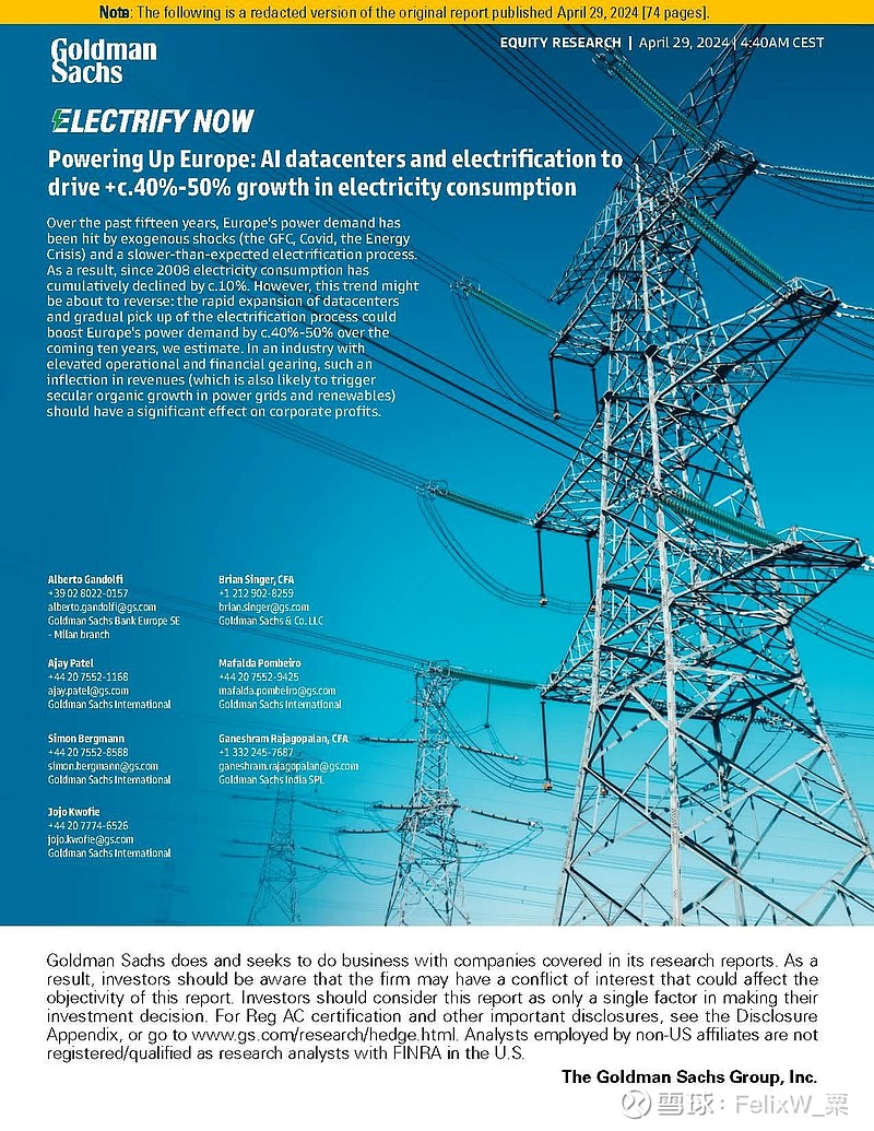 sachs: powering up europe: ai datacenters and electrification to