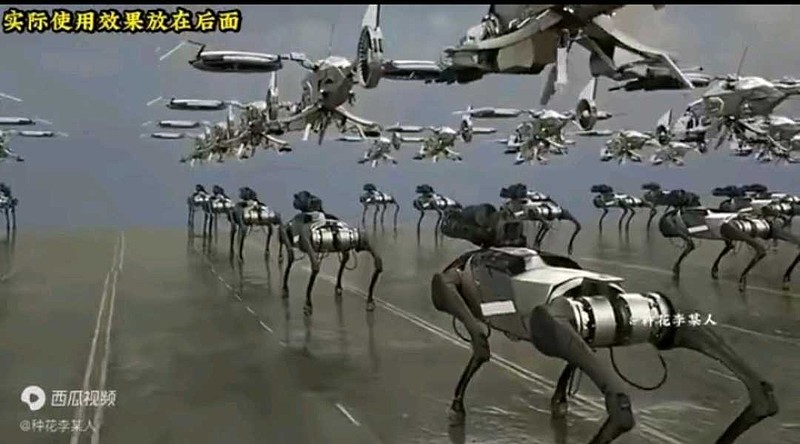 大规模 无人机 +机器狗战士。