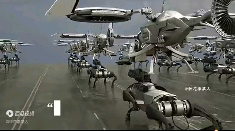 大规模 无人机 +机器狗战士。