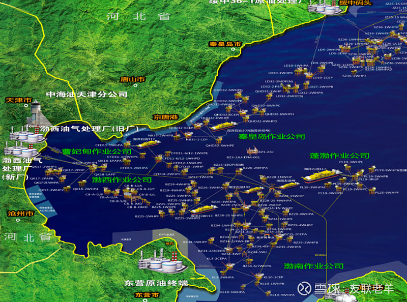 $中国海洋石油(00883)$ 我国渤海湾的油田,风姿多彩,24小时不停向各