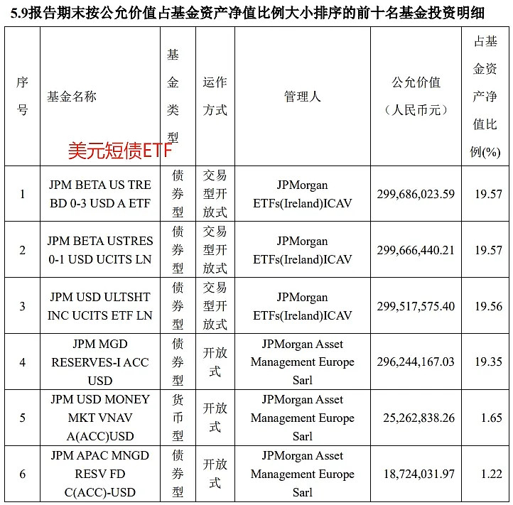 摩根海外稳健配置,它比较特殊,属于fof基金,目前投向主要就是以3个月