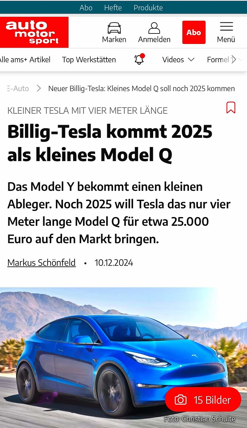 特斯拉(TSLA)$ 不得不佩服Elon的执行力2025年Model Y的小弟弟，4米长的Model Q将在欧洲发售。...