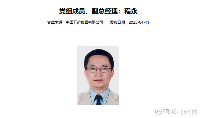 万亿央企央企,新任副总经理 70后副总加码中国五矿集团有限公司(下称“中国五矿”)。 近日,公司官网显示,程永已担任中国五矿党组成员、副总经理 ...