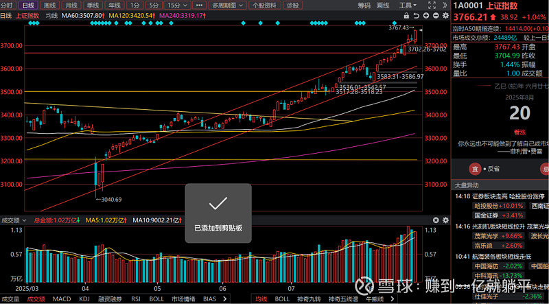 【0820实盘】A股反包兵临3800,接着奏乐接着舞 【我的账户】账户今天盈利+1.33%,+4.60w 元。我现在收盘140w非银(较昨日 ...
