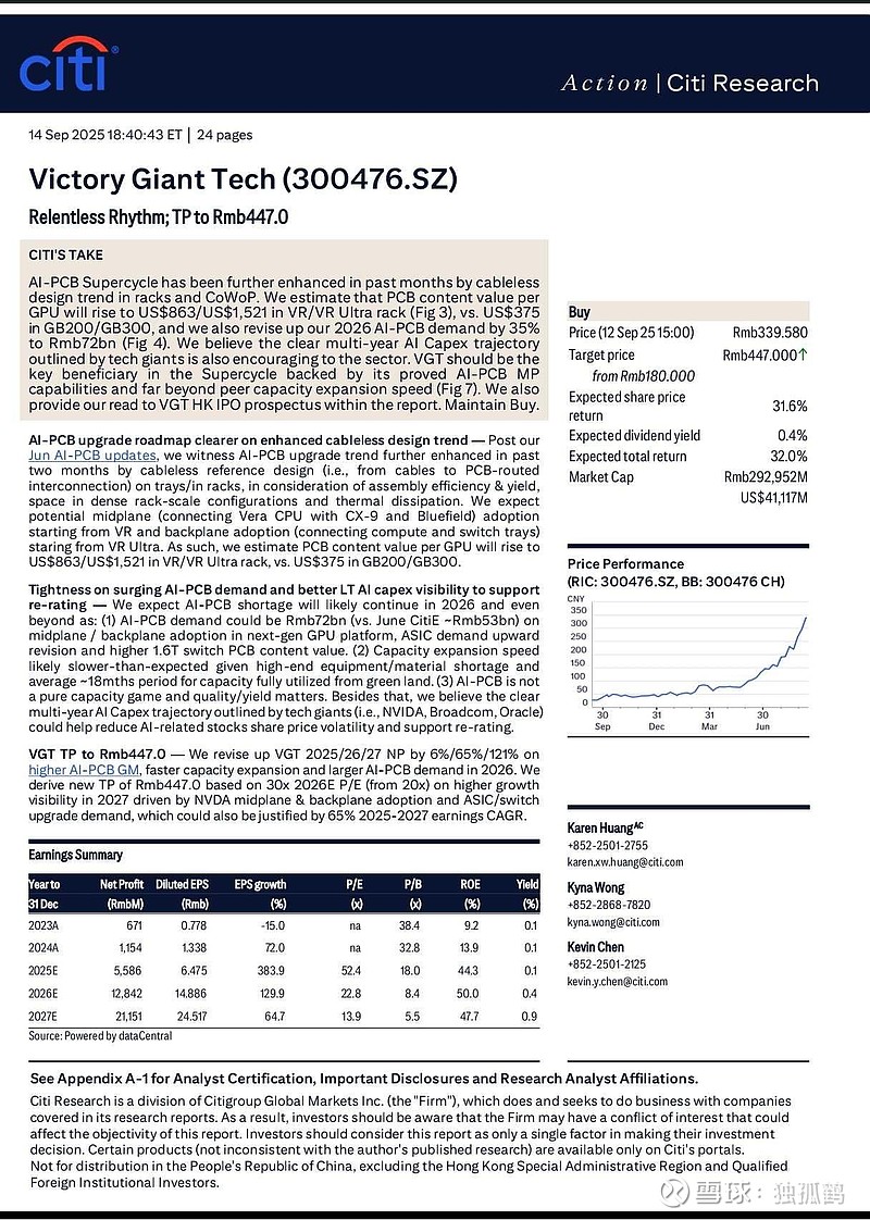 胜宏科技(SZ300476)$ 花旗预测2027年底产能才能达到800亿，整体偏保守。按照其过去对胜宏的预测节奏，估计...