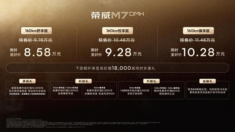 正式上市 长续航中大型豪华轿车——荣威M7 DMH价格杀到8.58万-锋巢网