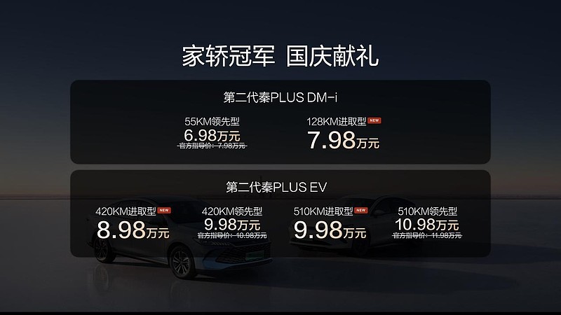 家轿冠军国庆献礼 第二代秦PLUS上新6.98万元起-锋巢网