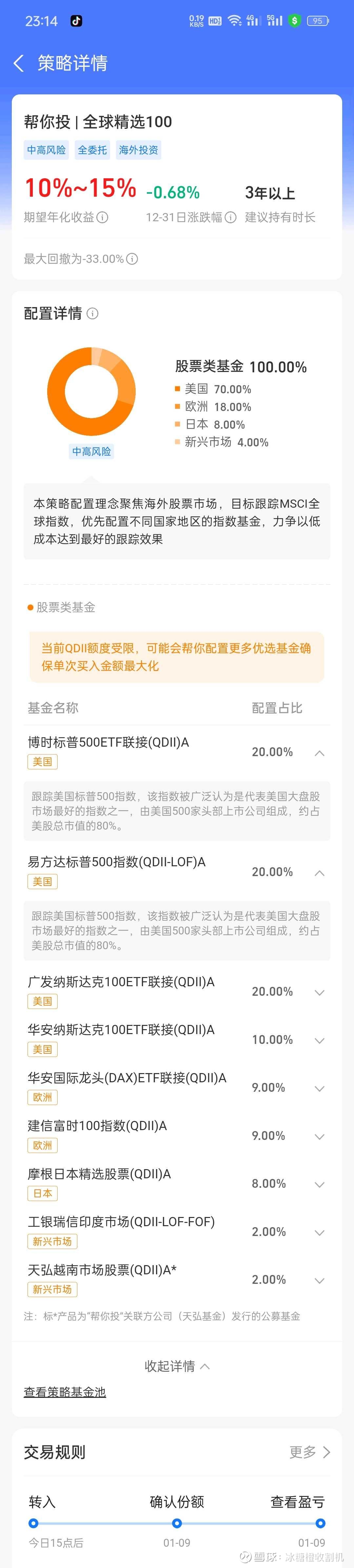 邪修之支付宝无限额间接购买纳指标普的办法邪修之支付宝无限额间接购买纳指标普的办法支付宝搜索帮你投进去之后点投顾策略，下划到最底下有一个全球精选100，  ...