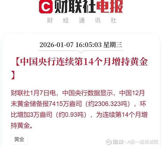 央行继续增持，那就继续涨！  第1张