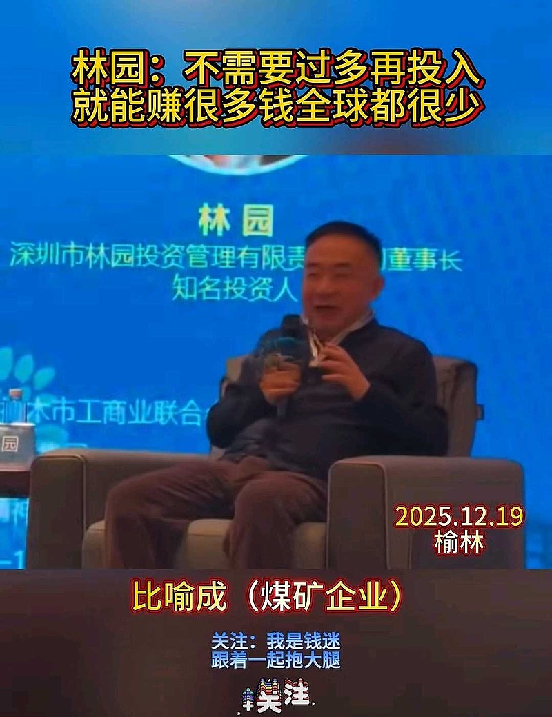 林园:不需要过多再投入,就能赚很多钱,全球都很少,比如片仔癀