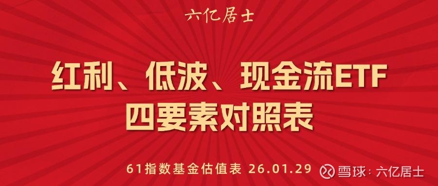新版！红利、低波、现金流ETF四要素对照表，附清单（2026年1月版）