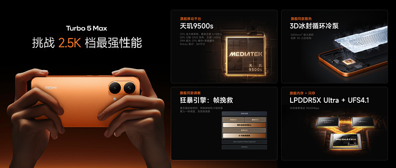 REDMI Turbo 5 Max 2199元起,顶格满配,一步到位-锋巢网