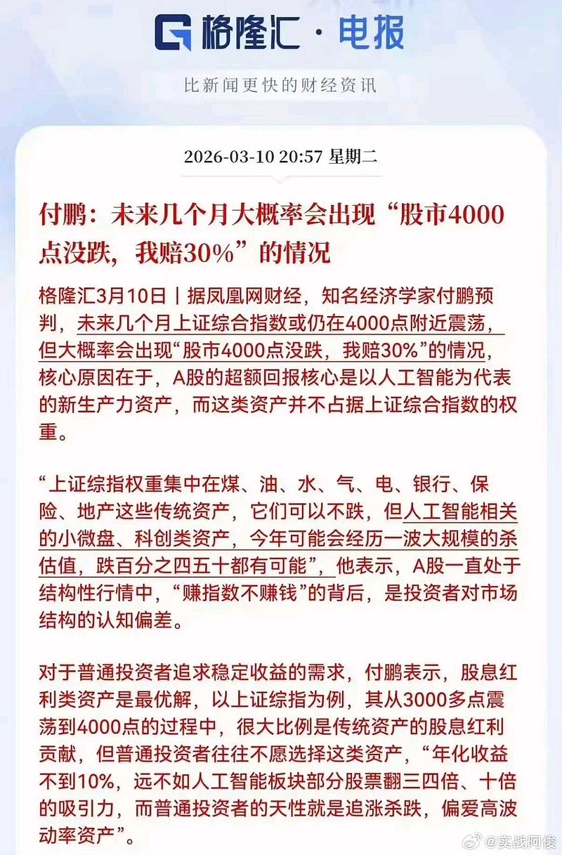 股市还在4000点,我却亏了30%。…………知名经济学家付鹏判断,股市还在4000点,账户亏损30%,大概率会出现。其实... - 雪球