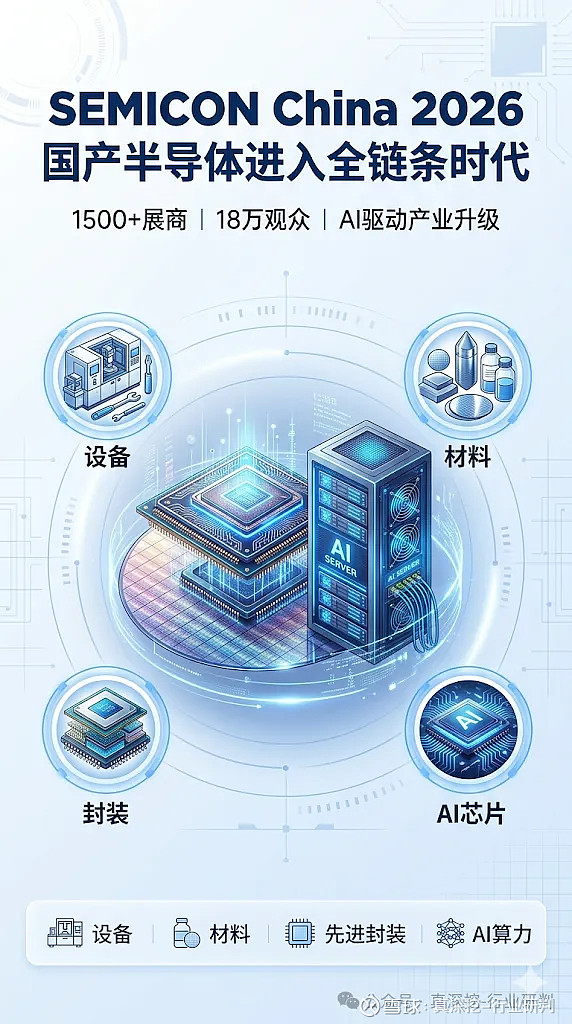 SEMICON China 2026:国产半导体全链条协同,AI驱动产业升级 2026年3月25日至27日,SEMICON China ...