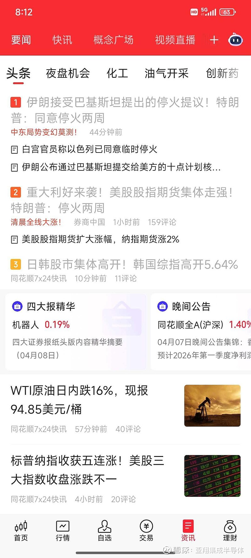 盘前策略。恐慌消退，今日不宜做T 盘前策略：恐慌消退，今日不宜做T一、大盘：三大利好叠加，大概率高开高走隔夜消息面：① 中东停火：伊朗接受停火 ...