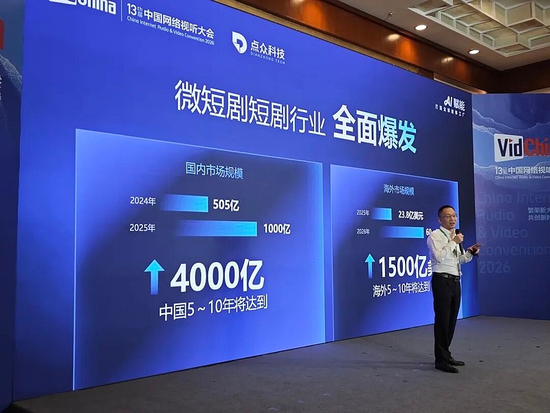未来海外微短剧市场规模达1500亿美元，AI将创造2000万新岗位！ 4月16日，在第13届中国网络视听大会微短剧行业生态发展论坛上，点众科技 ...