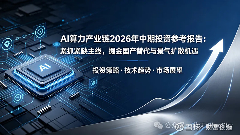 AI算力产业链2026年中期投资参考报告：紧抓紧缺主线，掘金国产替代与景气扩散机遇 摘要2026 年以来，全球 AI 大模型加速迭代 ...