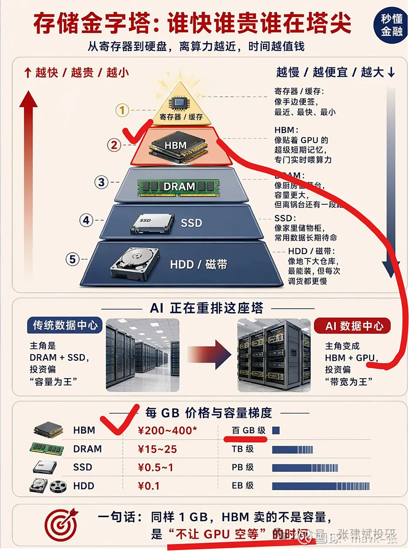 一张图，清晰认知 存储 -26.5.9 一、一张图存储存储投资逻辑见以前分享：1、存储芯片，AI时代必需品 -26年2月初网页链接2、华为 5 ...