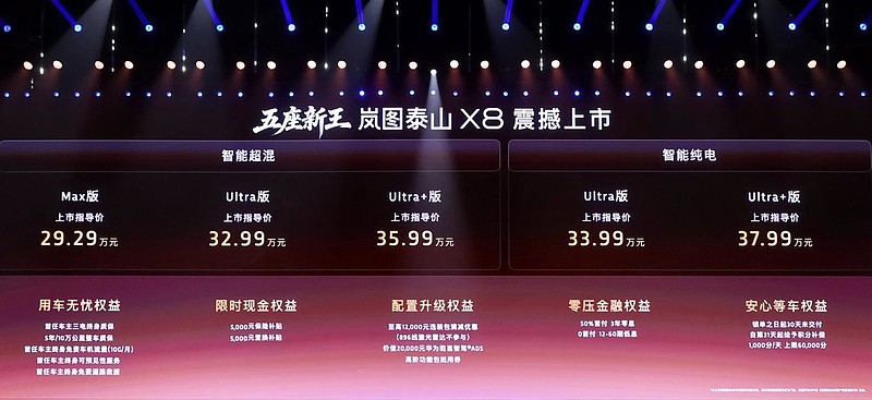 华系首款四激光全地形SUV上市!岚图泰山X8把百万级能力带到30万级-锋巢网